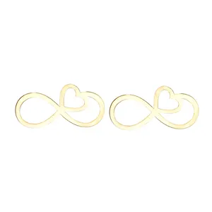 گوشواره طلا 18 عیار زنانه کرابو طرح قلب بینهایت مدل Kr5028