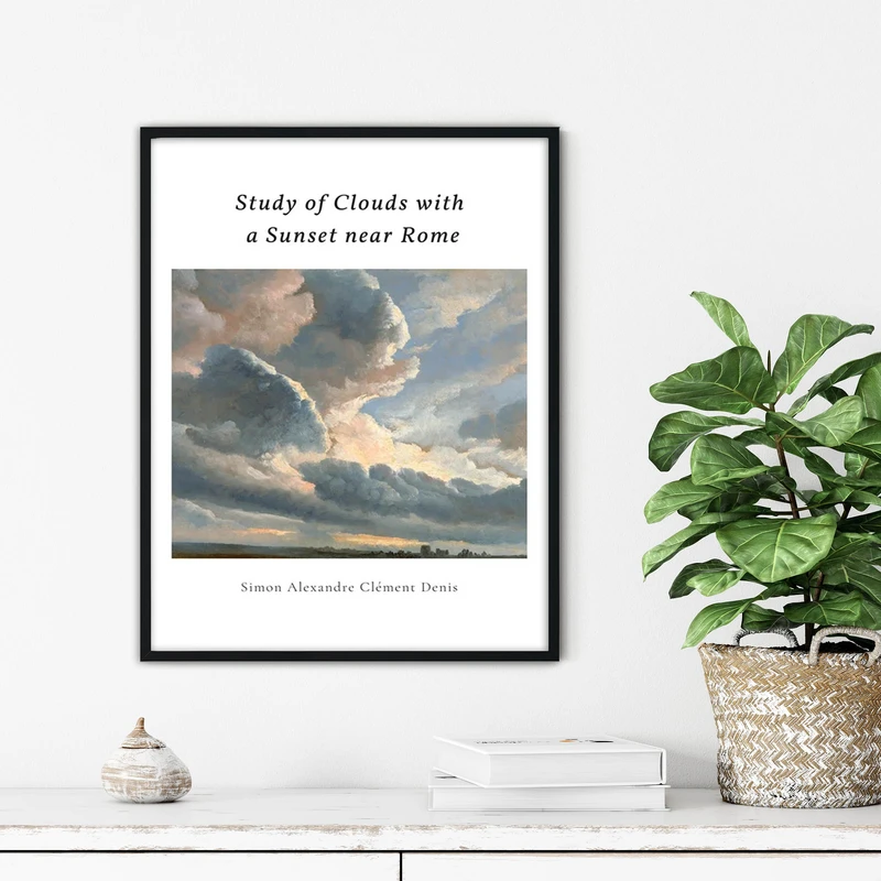 تابلو آتریسا طرح نقاشی کلاسیک مدرن مدل ATFHB44 فریم مشکی 