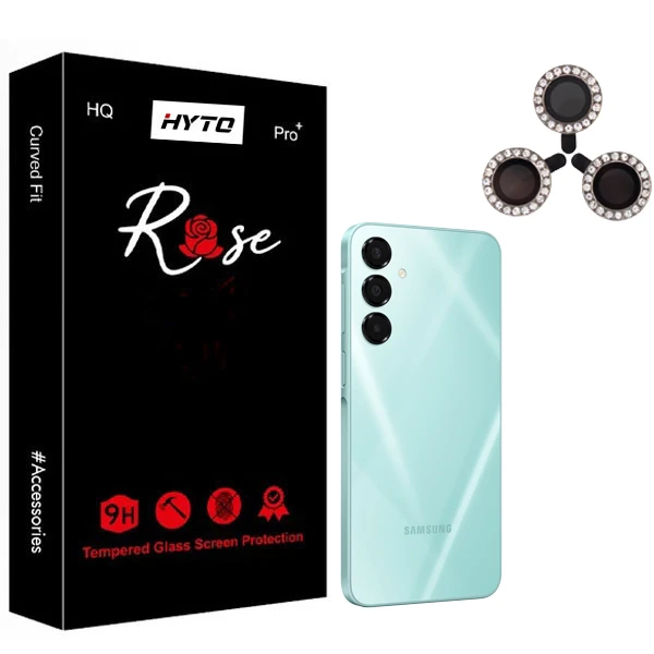 محافظ لنز دوربین نگین دار هیتو مدل Rose Jewel Ring مناسب برای گوشی موبایل سامسونگ galaxy A16