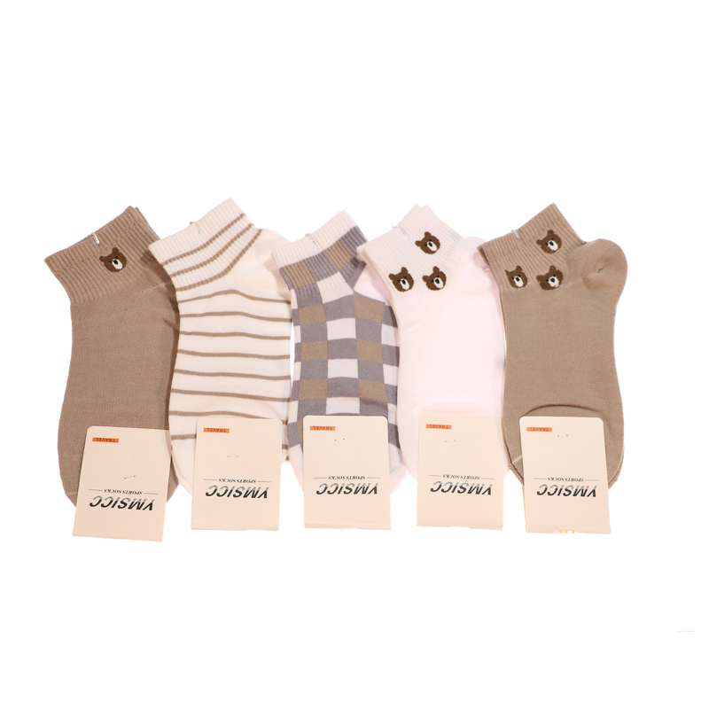 جوراب دخترانه مدل اسپرت کد 01039 بسته 5 عددی