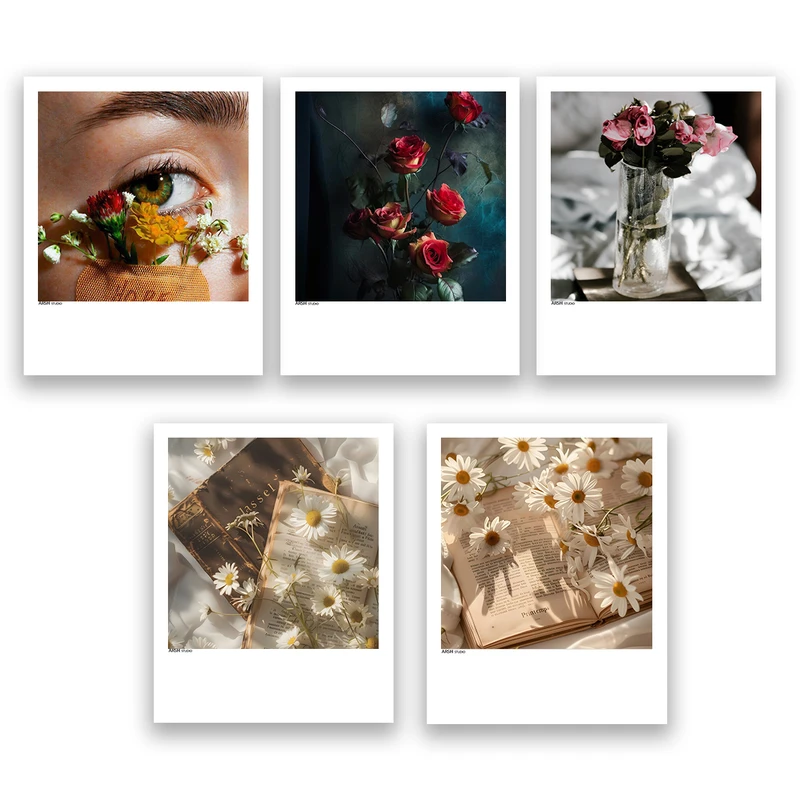 آویز تزیینی عرش مدل فانتزی گل کد Asa898 مجموعه پنج عددی