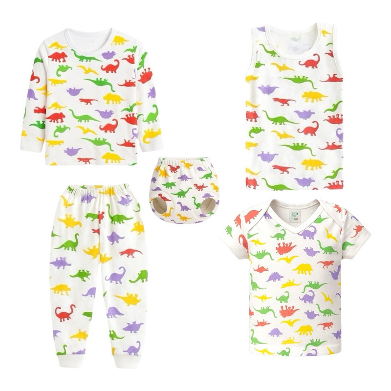 ست 5 تکه لباس نوزادی مدل دایناسور mop109