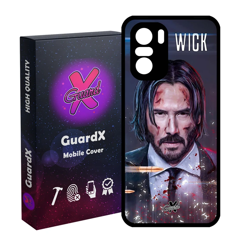 کاور گارد ایکس طرح John Wick مدل Glass10145 مناسب برای گوشی موبایل شیائومی Poco F3/MI 11X/MI 11X Pro/Redmi K40/K40 Pro