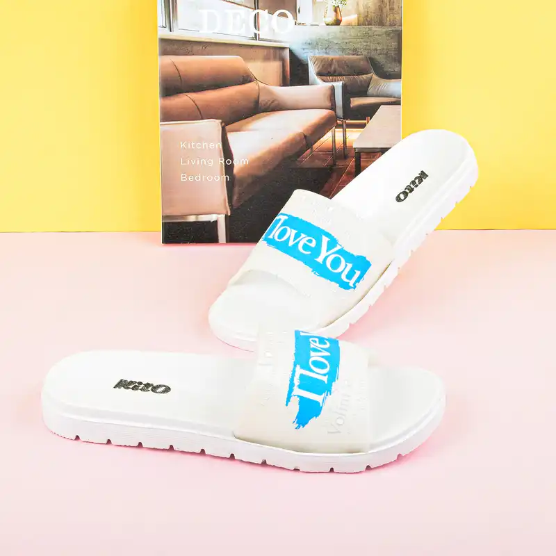 دمپایی زنانه کیتو مدل آی لاو یو کد WH.2999