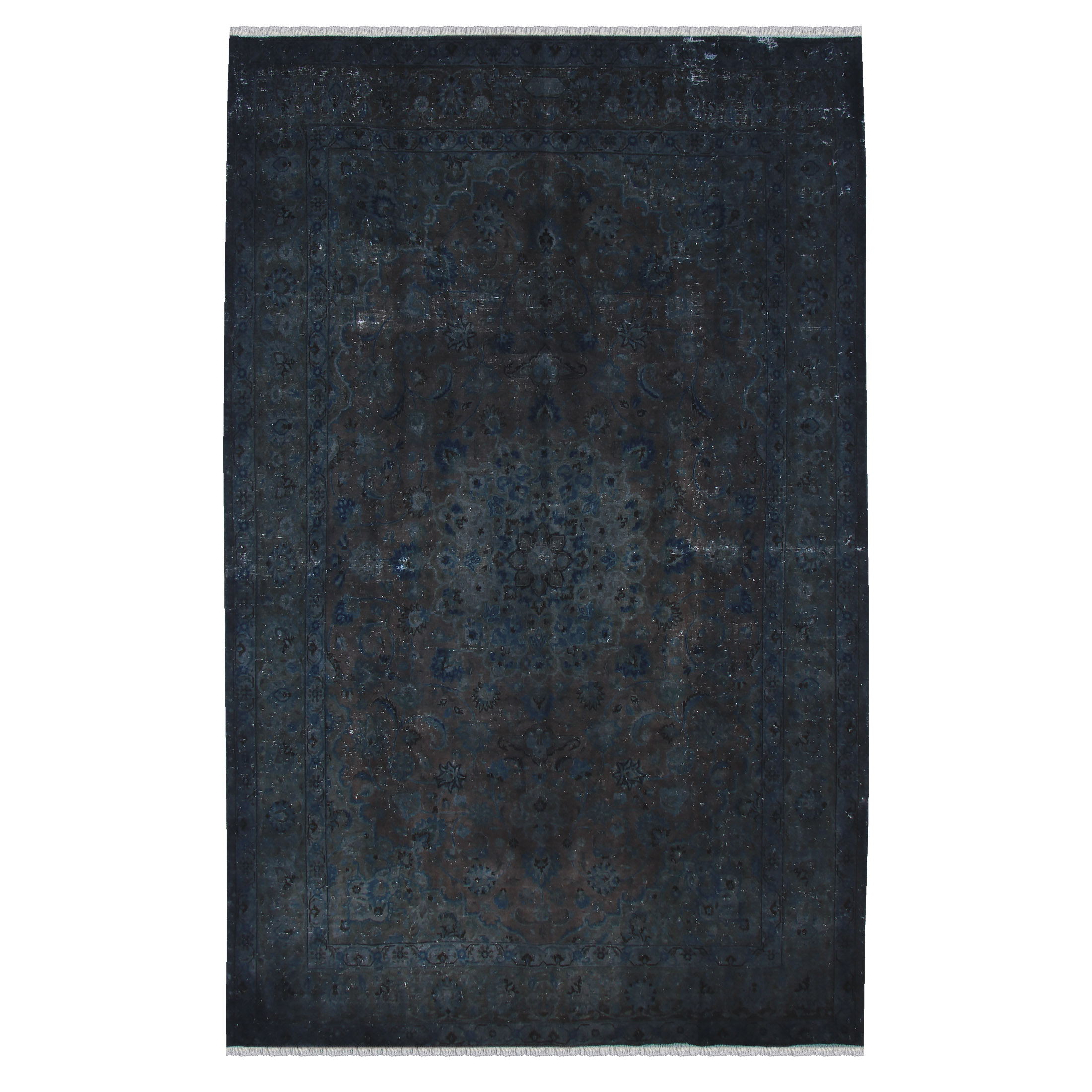 فرش دستبافت رنگ شده هشت و نیم متری طرح وینتج کد 18205