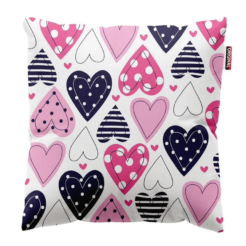 کوسن پاد آفرین طرح قلب کد 1680 سایز 30*30 سانتی متر