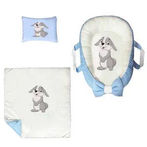 سرویس خواب سه تکه نوزاد ناریکو مدل گارد محافظ دار طرح خرگوش کد 053
