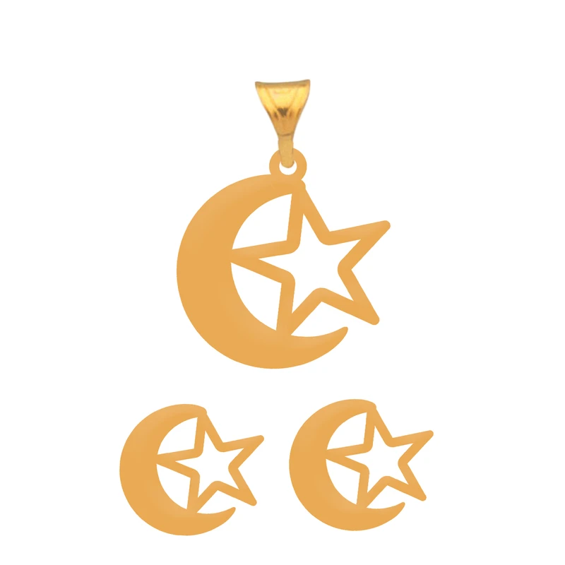 نیم ست طلا 18 عیار زنانه نیکان گلد مدل ماه و ستاره کد ۶۰