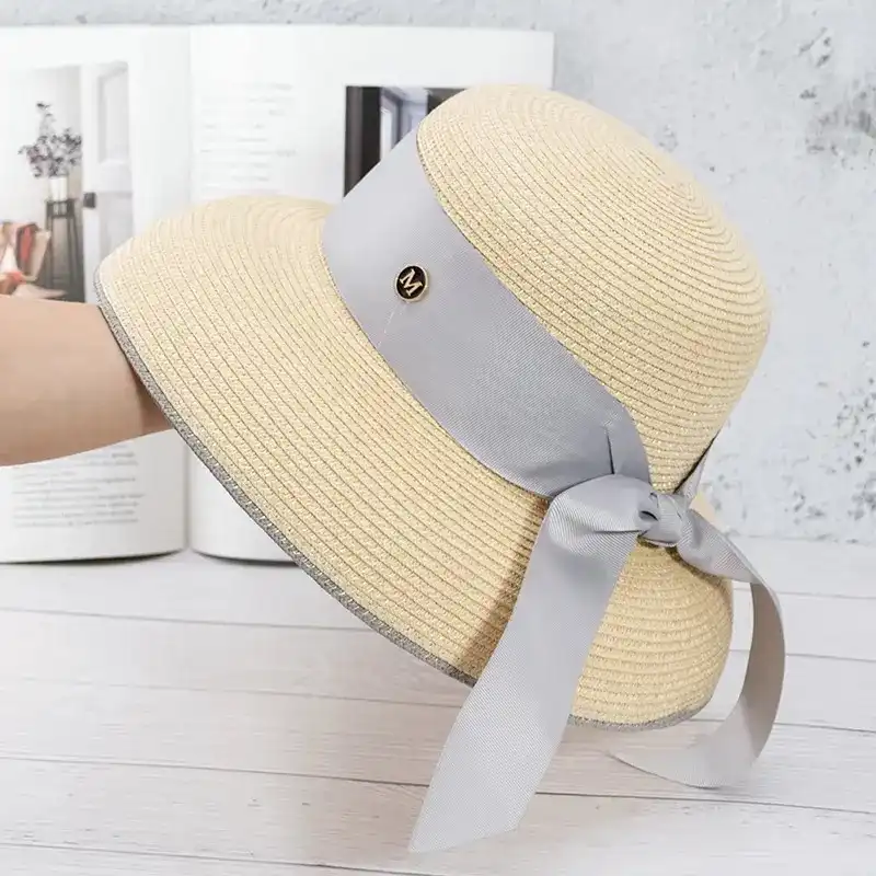 کلاه حصیری زنانه مدل ساحلی لبه دار کد 902000713