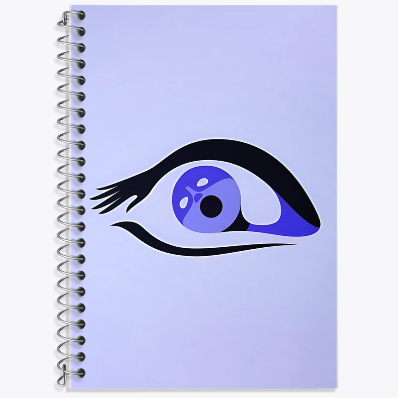 دفتر زبان 50 برگ خندالو مدل دو خط طرح چشم در نگاه اول کد F7483