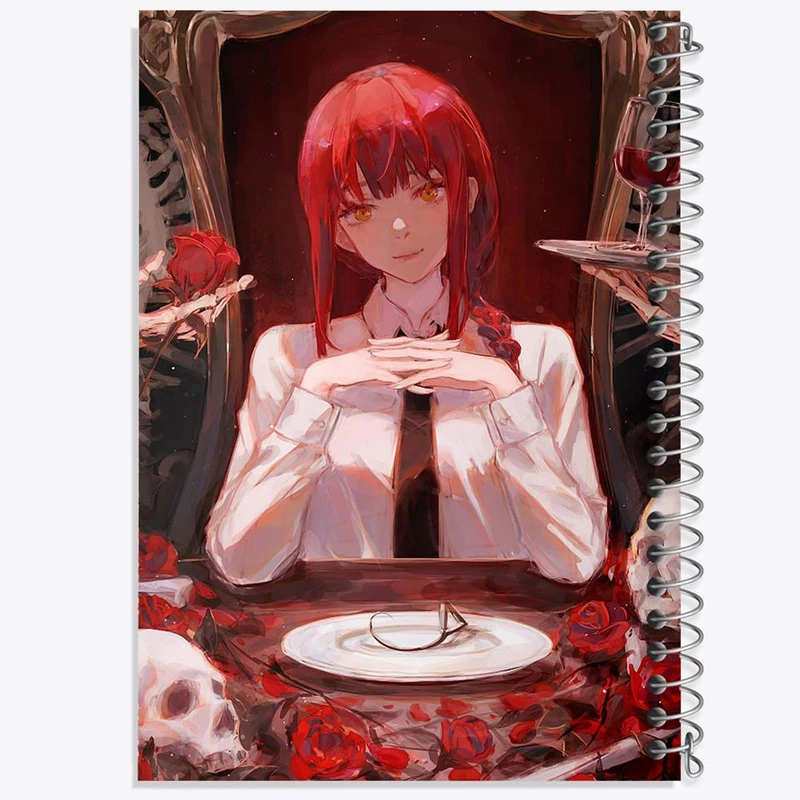 دفتر مشق 50 برگ خندالو مدل ماکیما انیمه مرد اره ای Chainsaw Man کد 22338