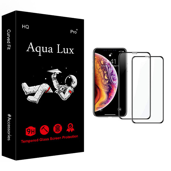 محافظ صفحه نمایش آکوا لاکس مدل +Pro مناسب برای گوشی موبایل اپل iPhone X/XS بسته 2 عددی