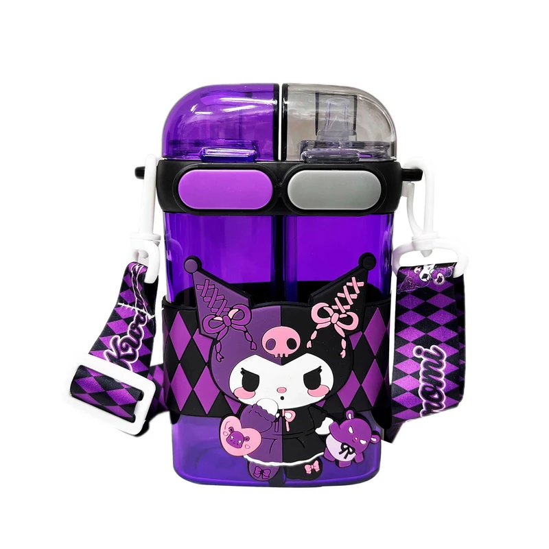 قمقمه کودک مدل کرومی دو مخزنه همراه برچسب گنجایش 0.65 لیتر