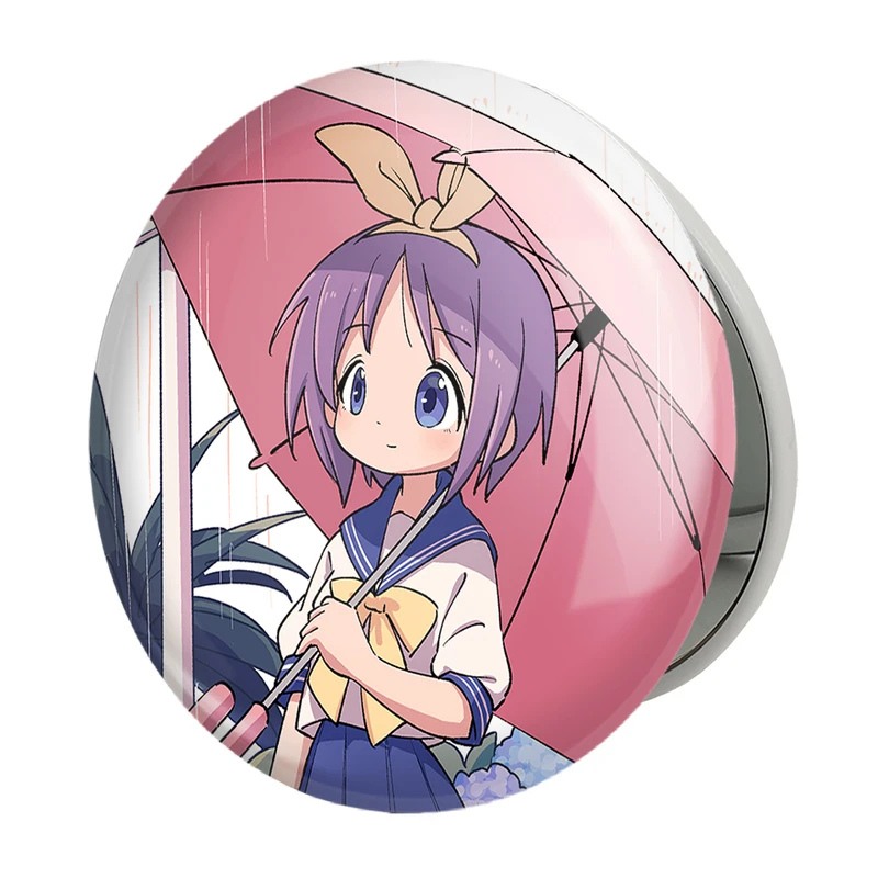 آینه جیبی خندالو طرح  تسوکاسا انیمه ستاره خوش شانس Lucky Star مدل تاشو کد 23585 