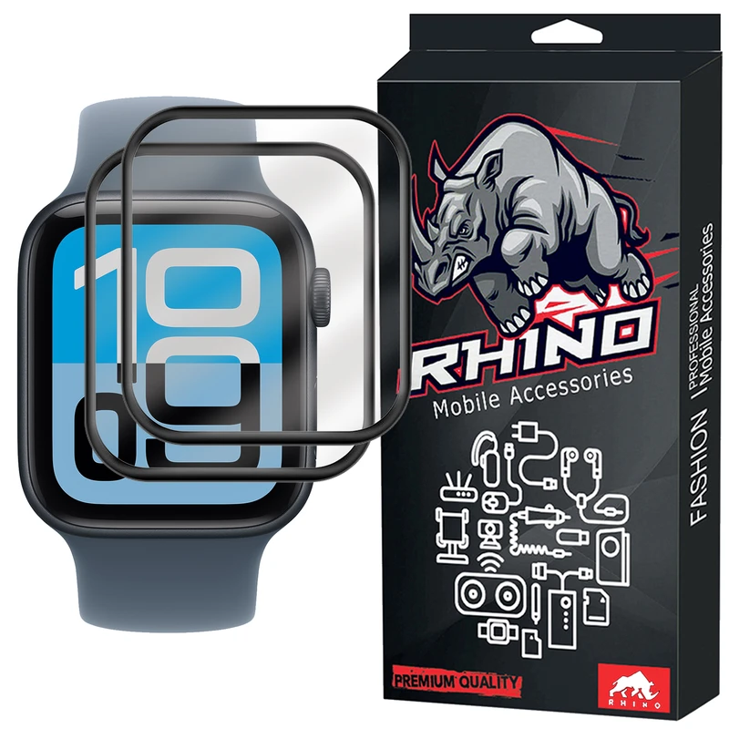 محافظ صفحه نمایش راینو مدل PMMA مناسب برای اپل واچ سایز 40 میلی متری سری SE 3 بسته 2 عددی