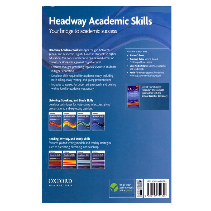 کتاب Headway Academic Skills Listening, Speaking, And Study Skills اثر جمعی از نویسندگان انتشارات الوندپویان 4 جلدی