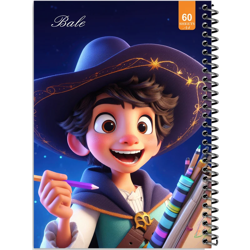 دفتر نقاشی 60 برگ انتشارات بله طرح فانتزی دخترانه کد A4-O44