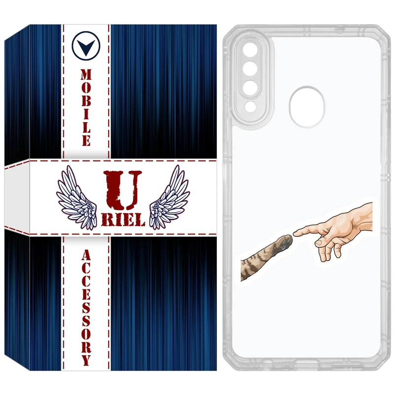 کاور یوریل مدل Clear کد 94 طرح دست گربه مناسب برای گوشی موبایل سامسونگ Galaxy A20s