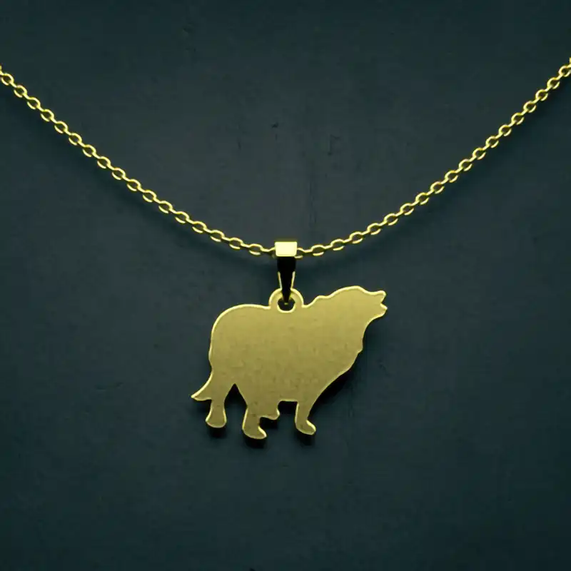 گردنبند طلا 18 عیار زنانه مدوپد مدل سگ کد J3-1-1296