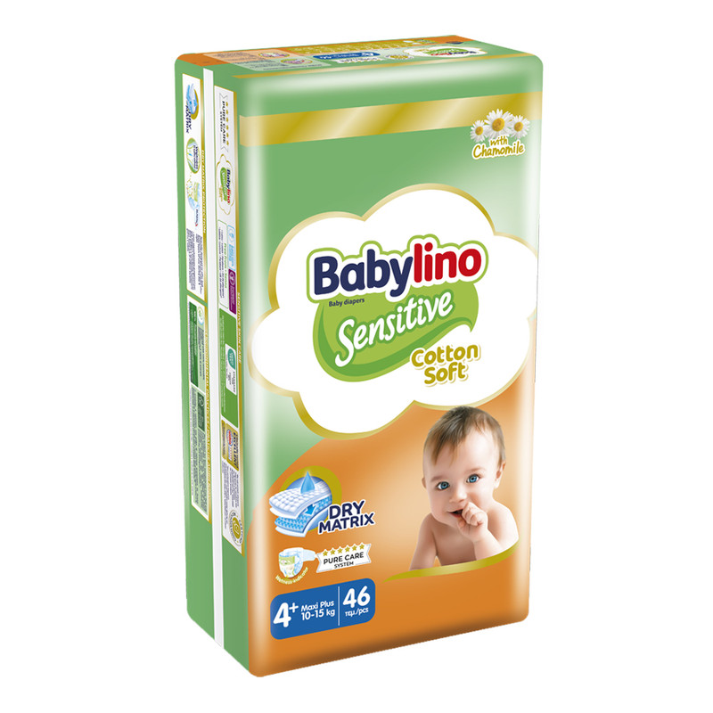 پوشک بچه ضد حساسیت بیبی لینو مدل Value Pack سایز +4 بسته 46 عددی