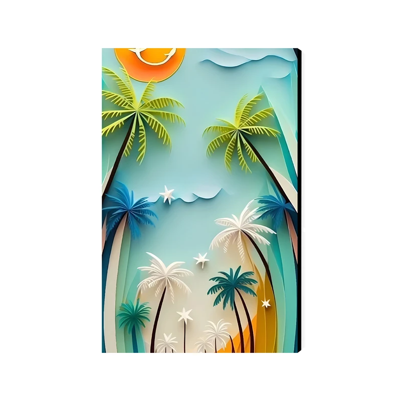 تابلو شاسی عرش مدل فانتزی طرح هنری نخل کد As4612