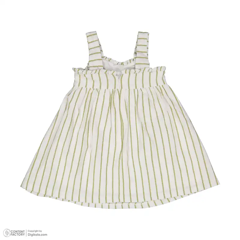 ست پیراهن و هدبند نوزادی دخترانه ایندیگو مدل 131692 رنگ کرم
