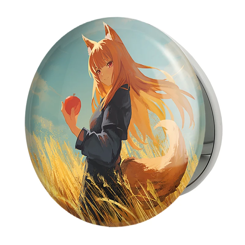 آینه جیبی خندالو طرح هولو انیمه ادویه و گرگ مدل تاشو کد 36100