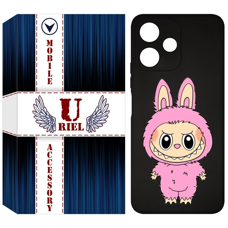 کاور یوریل قاب مدل KSH کد 129 طرح عروسک لبوبو مناسب برای گوشی موبایل شیائومی Redmi 12 5G / Note 12R / Poco M6 Pro 5G