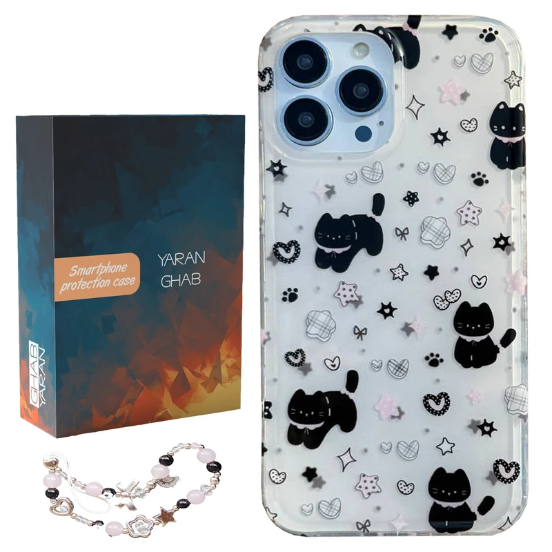 کاور یاران قاب مدل Cat مناسب برای گوشی موبایل اپل iPhone 13 Pro به همراه بند