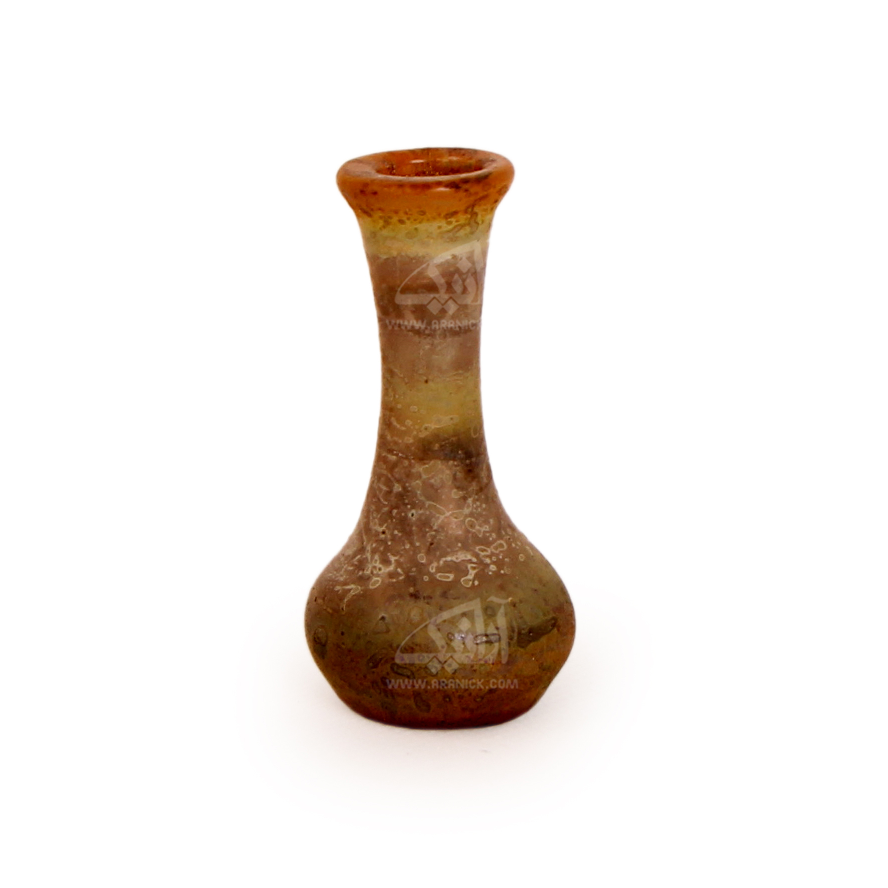 گلدان مینیاتوری شیشه گری با حرارت مستقیم‏ ‏ قهوه ای‏ طرح ‏ماسه‏ مدل 1015900002