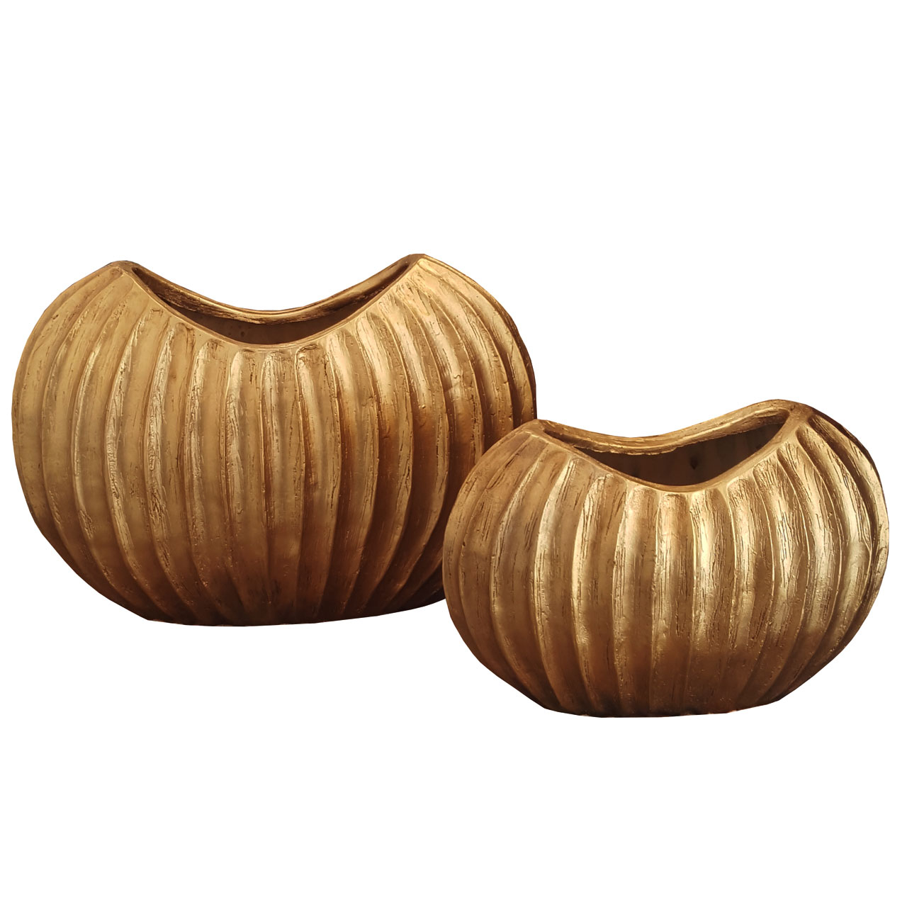 گلدان دکوری لیلپار طرح قایق مدل HOA-1216 B مجموعه دو عددی
