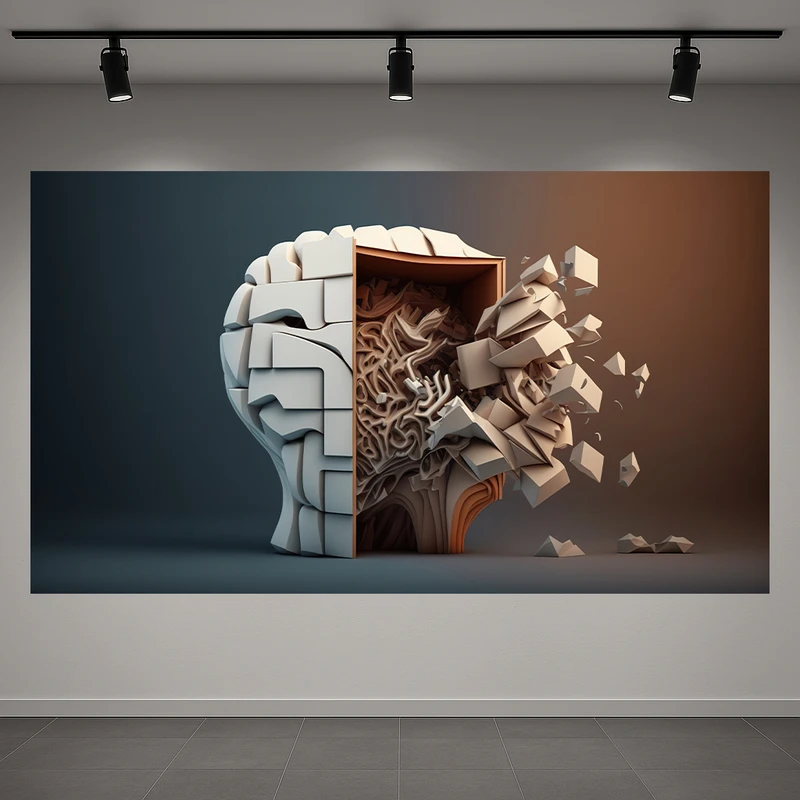 پوستر طرح ساختار ذهن مدل پازل تفکر کد AR3059663