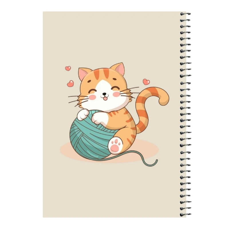 دفتر مشق 80 برگ اس جی مدل گربه و کاموا   