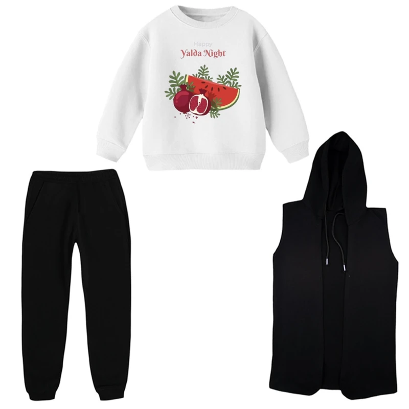 ست 3 تکه لباس راحتی بچگانه مدل یلدا کد 15