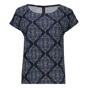 بلوز آستین کوتاه یقه گرد زنانه هومنیتی مدل WYWBL3774