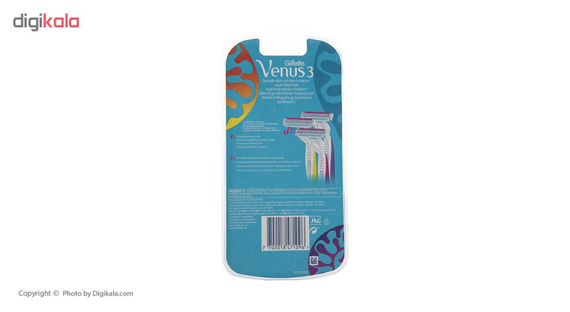خودتراش زنانه ژیلت مدل Venus 3 بسته 4 عددی