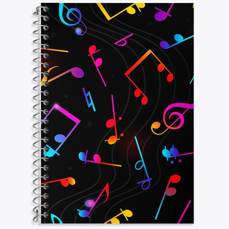 دفتر لغت 50 برگ خندالو طرح نت موسیقی کد N801