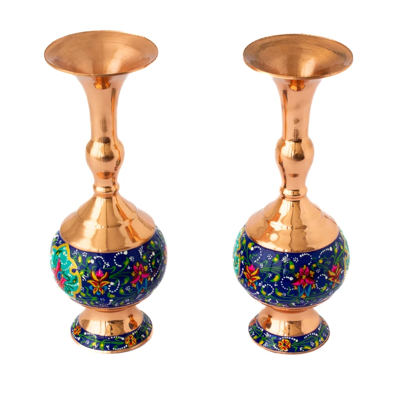 گلدان مسی طرح مس و پرداز مدل JPS02 بسته دو عددی