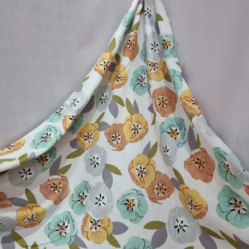 پارچه لباس مدل کودری نخی طرح بهار کد A