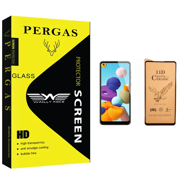 محافظ صفحه نمایش سرامیکی وایلی نایس مدل Pergas Glass مناسب برای گوشی موبایل سامسونگ Galaxy A21