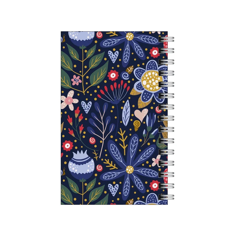 دفترچه یادداشت مدل to do list طرح پترن گل گلی سرمه ای کد 2241549