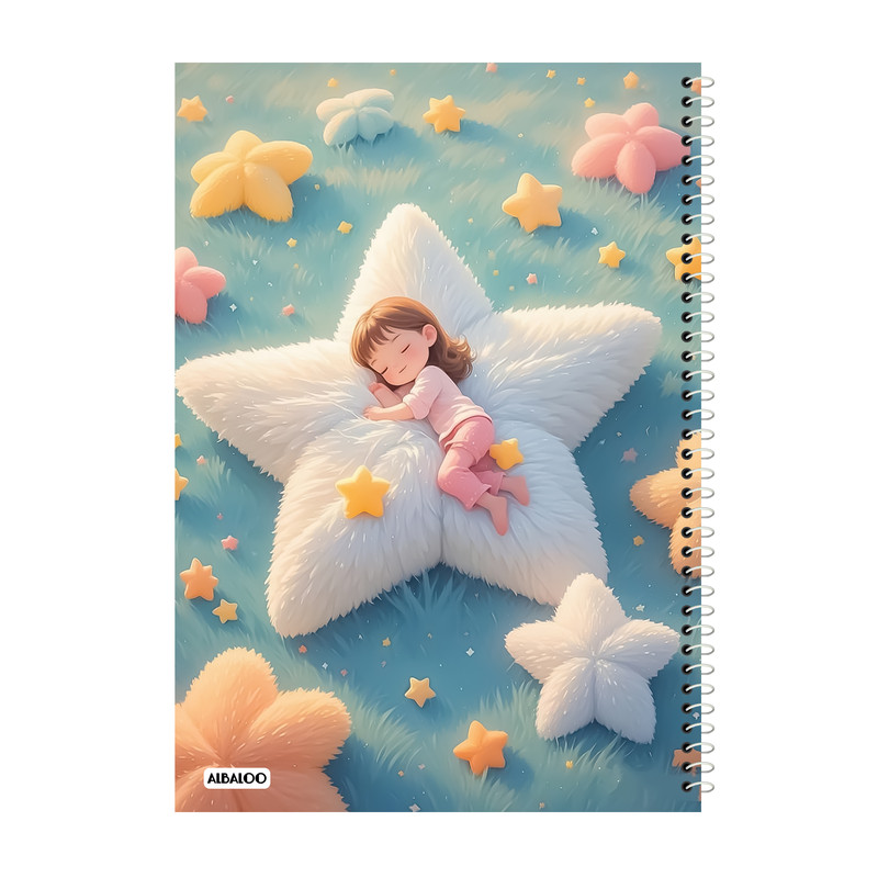 دفتر مشق 100 برگ آلبالو مدل فانتزی دخترانه بسته 6 عددی