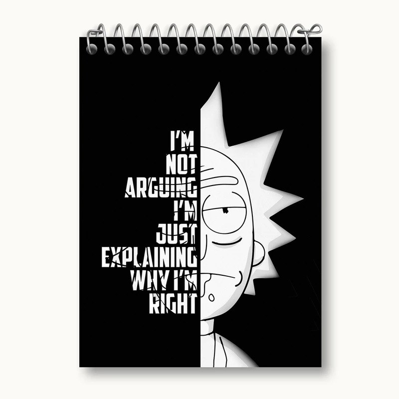 دفتر یادداشت 50 برگ خندالو مدل ریک و مورتی Rick and Morty کد 3212