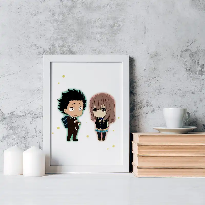 تابلو خندالو مدل شوکو نیشیمیا و شویا ایشیدا انیمه سایلنت ویس کد 15839