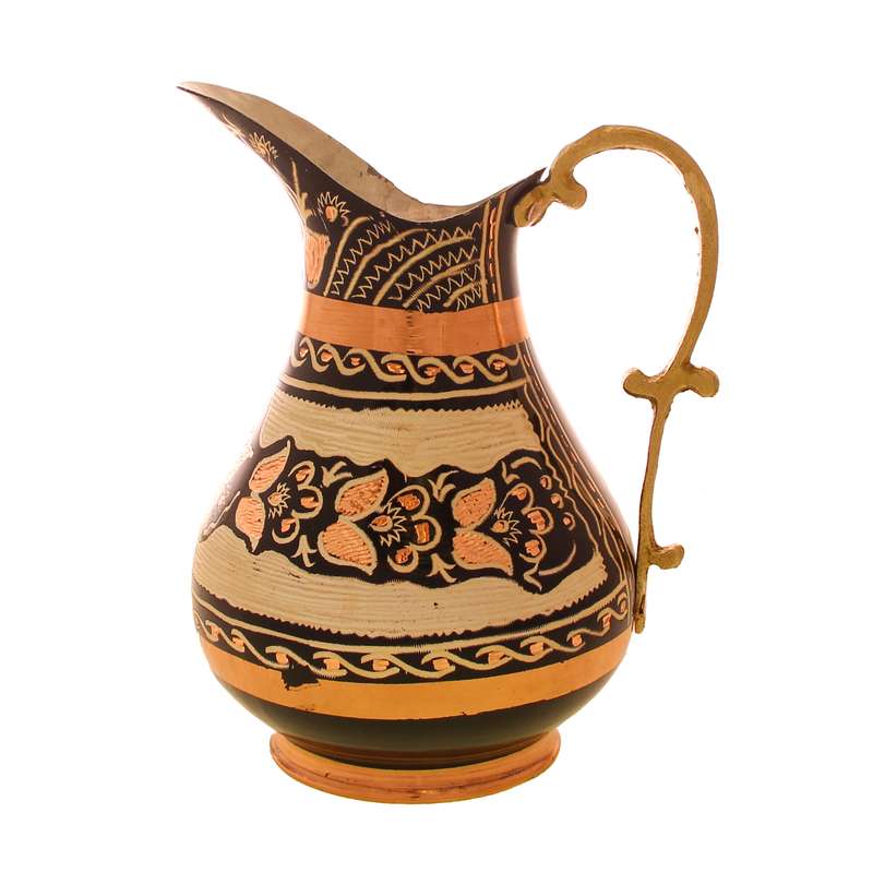 پارچ مسی طرح گل شش پر کد 4109