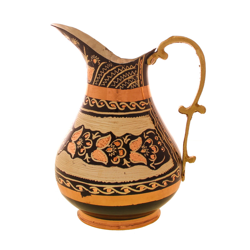 پارچ مسی طرح گل شش پر کد 4109