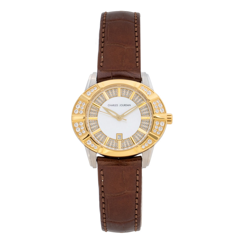 ساعت مچی عقربه ای کوارتز زنانه چارلز جردن مدل MOON 185.23