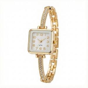 ساعت مچی عقربه‌ای کوارتز زنانه مدل لوکس بند زنجیری قفل دستبندی کد ۱۰