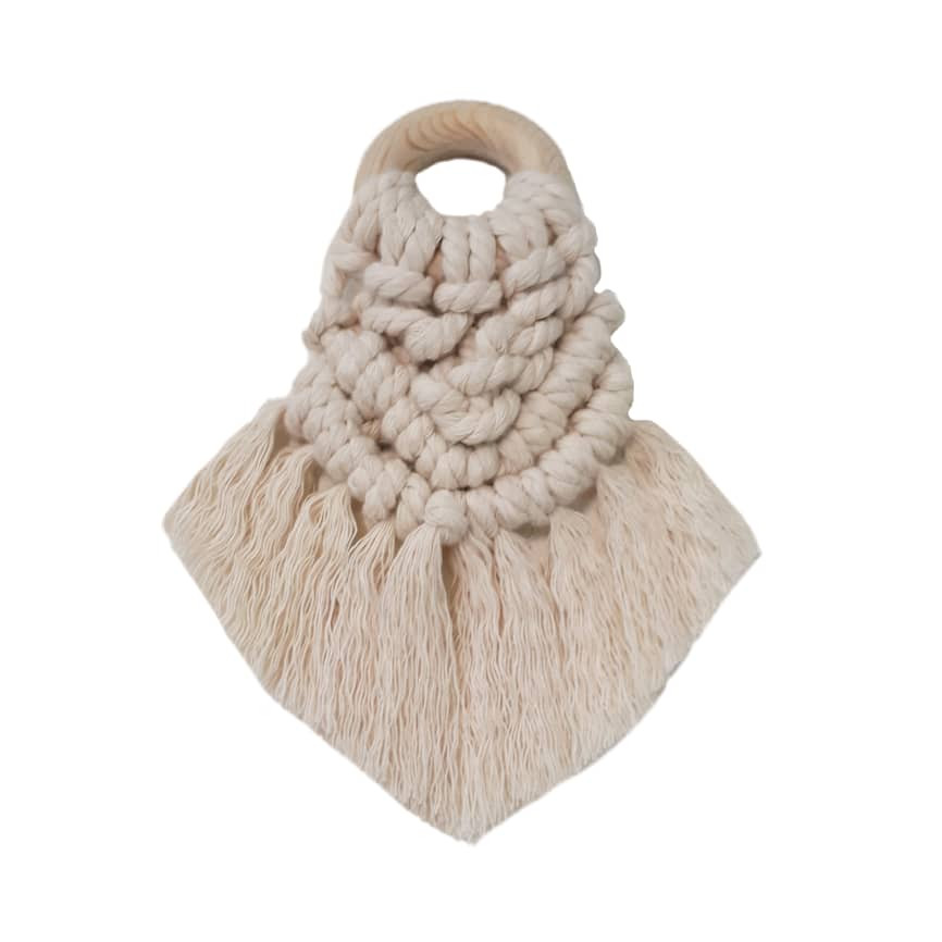 حلقه‌ دستمال مدل چوبی مکرومه