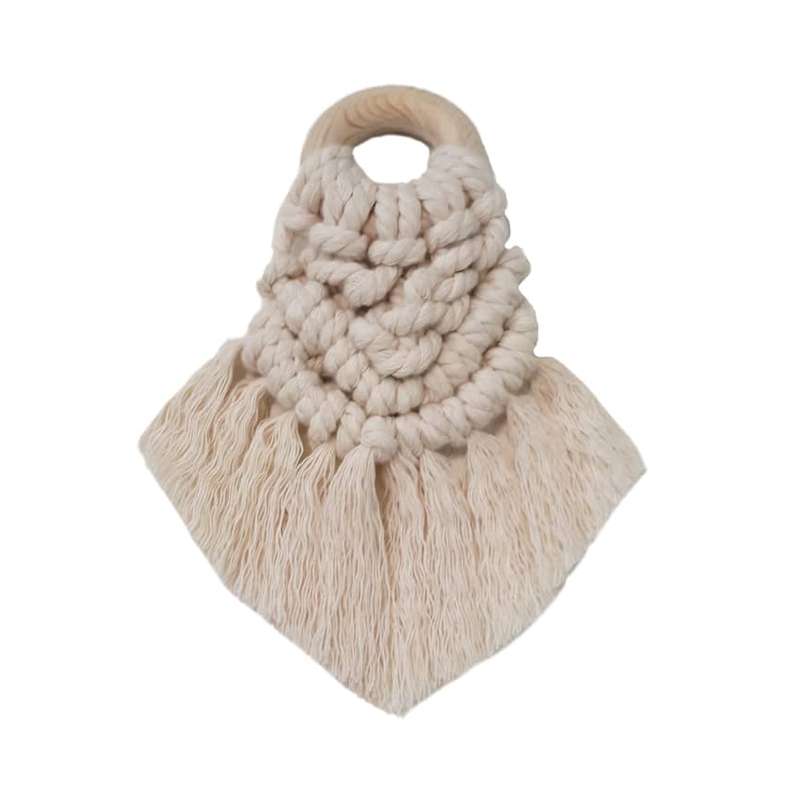 حلقه‌ دستمال مدل چوبی مکرومه